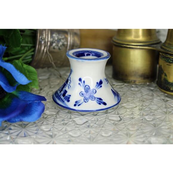 Set of Two Nobel Ban Delft Blue Candle Stick Holders - Picture 9 of 13
